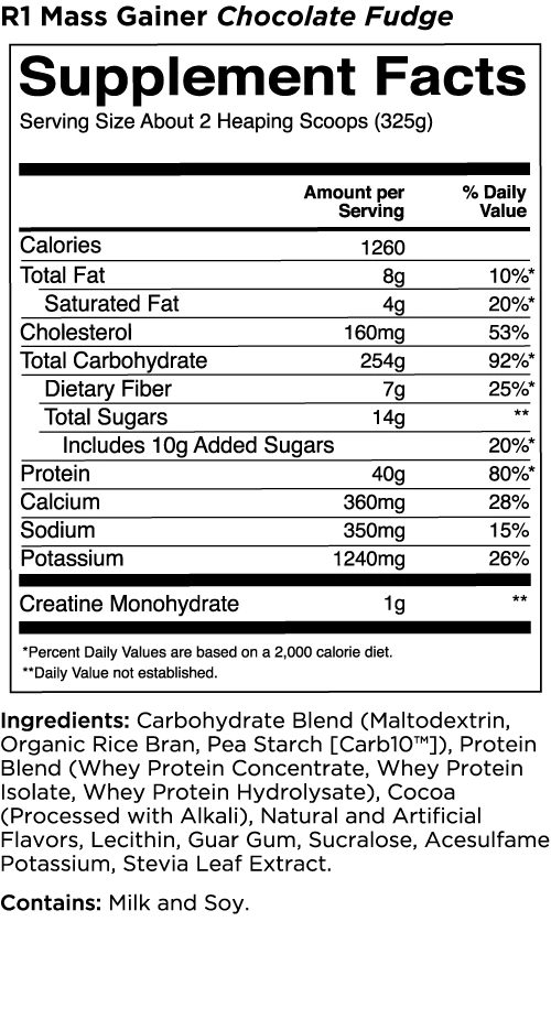 Rule 1 Mass Gainer 8 Serve