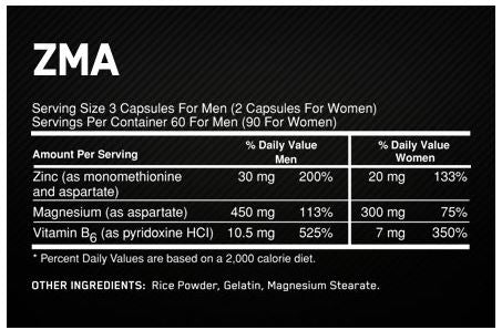 Optimum Nutrition Zinc Magnesium & Vitamin B6 Capsules