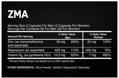 Optimum Nutrition Zinc Magnesium & Vitamin B6 Capsules