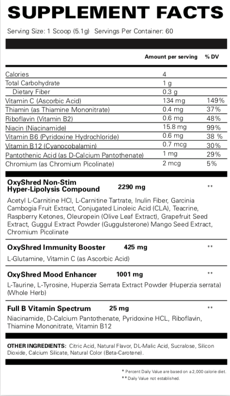 EHP Labs Oxyshred Non Stim